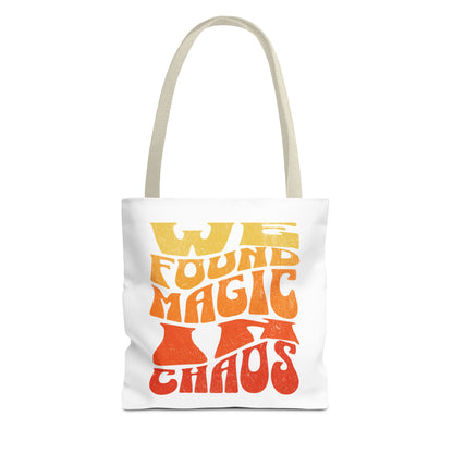 Vibrant Tote Bag with 'We Found Magic in Chaos' Design, Eco-Friendly Bag for Everyday Use, Perfect for Beach Days, Shopping, or Gifts