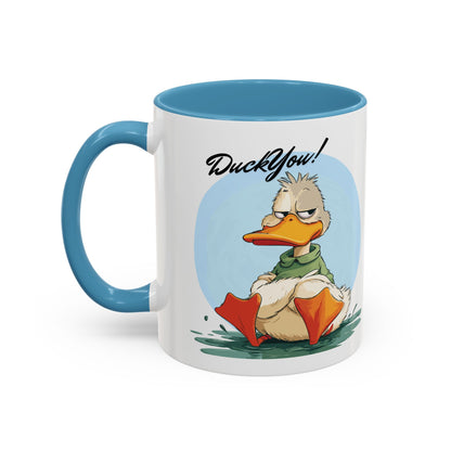 Coffee Mug, Quirky Duck Accent Mug - Funny Double Meaning Cup, Novelty Gift for Coffee Lovers, Ceramic Tea Mug, Office Desk Décor, Cute