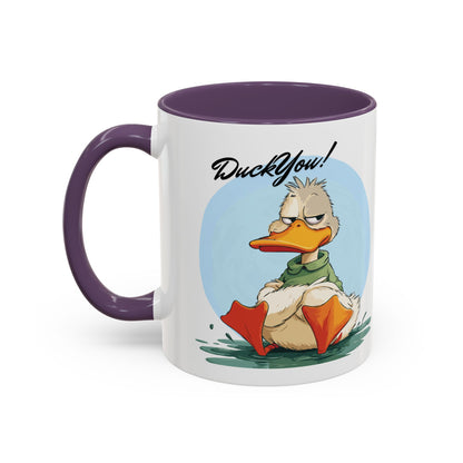 Coffee Mug, Quirky Duck Accent Mug - Funny Double Meaning Cup, Novelty Gift for Coffee Lovers, Ceramic Tea Mug, Office Desk Décor, Cute