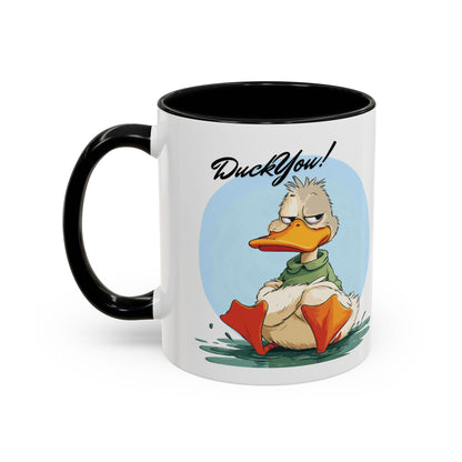Coffee Mug, Quirky Duck Accent Mug - Funny Double Meaning Cup, Novelty Gift for Coffee Lovers, Ceramic Tea Mug, Office Desk Décor, Cute
