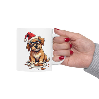 Festive Dog Christmas Mug, Cute Pet Lover Gift, Holiday Coffee Cup, Santa Dog Ceramic Drinkware, Perfect for Winter Celebrations