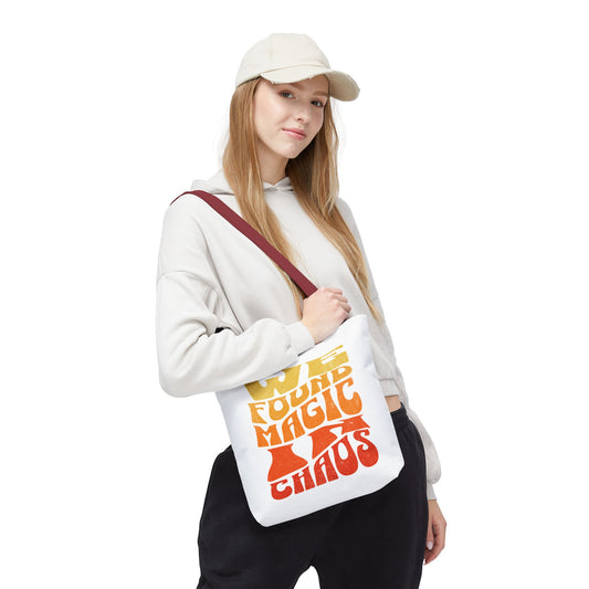 Vibrant Tote Bag with 'We Found Magic in Chaos' Design, Eco-Friendly Bag for Everyday Use, Perfect for Beach Days, Shopping, or Gifts