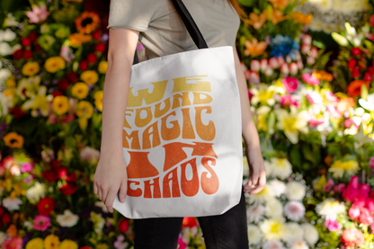 Vibrant Tote Bag with 'We Found Magic in Chaos' Design, Eco-Friendly Bag for Everyday Use, Perfect for Beach Days, Shopping, or Gifts