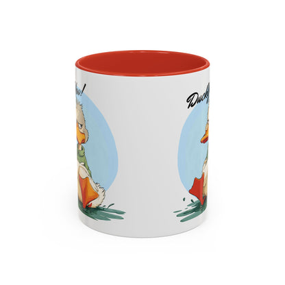 Coffee Mug, Quirky Duck Accent Mug - Funny Double Meaning Cup, Novelty Gift for Coffee Lovers, Ceramic Tea Mug, Office Desk Décor, Cute