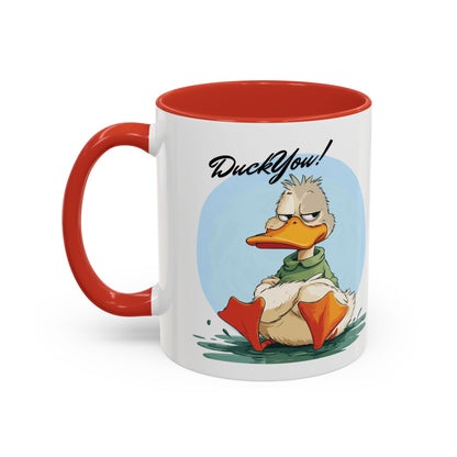Coffee Mug, Quirky Duck Accent Mug - Funny Double Meaning Cup, Novelty Gift for Coffee Lovers, Ceramic Tea Mug, Office Desk Décor, Cute