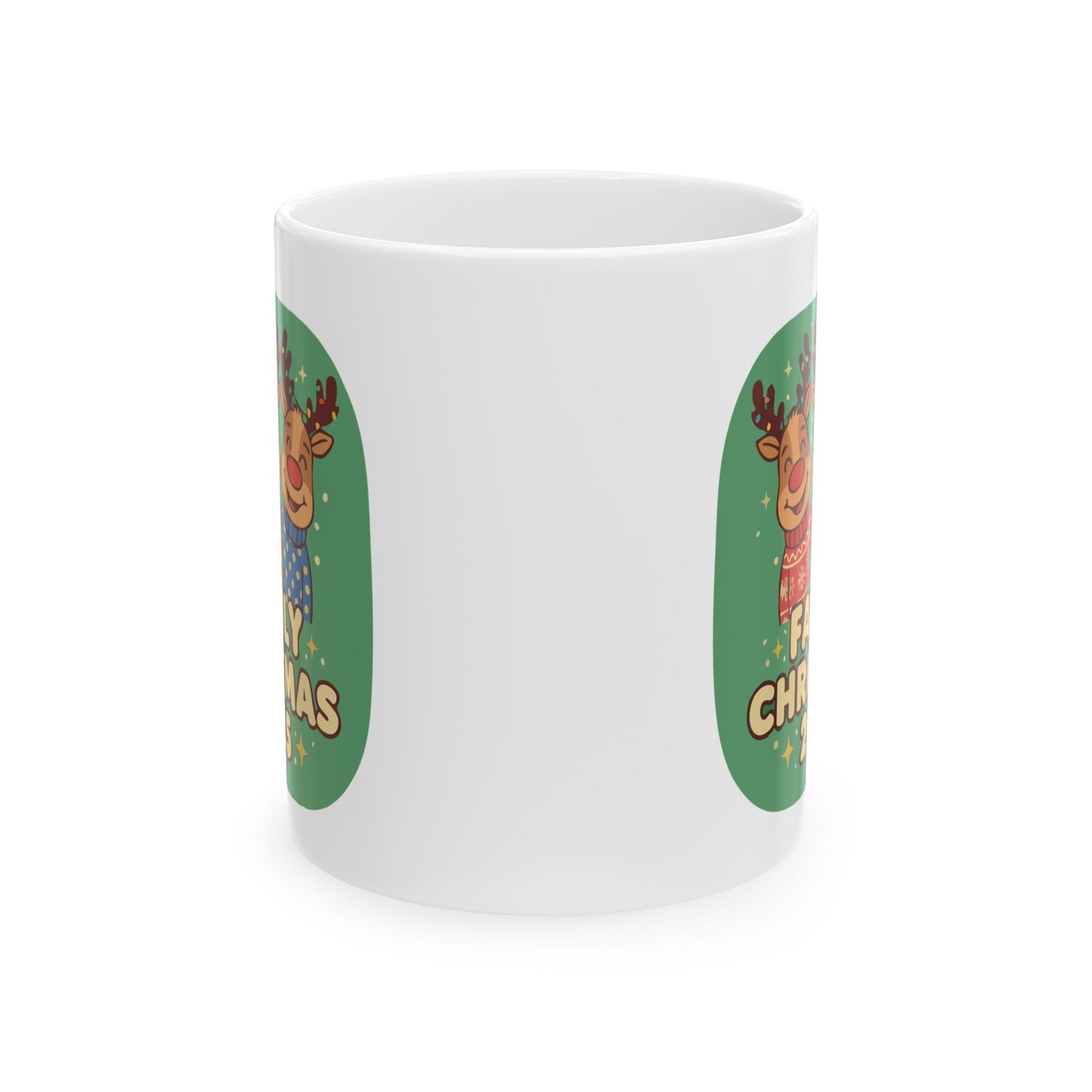 Festive Christmas Mug, Reindeer Coffee Cup, Holiday Gift, Cute Drinkware, Winter Celebration, 11oz 15oz Options