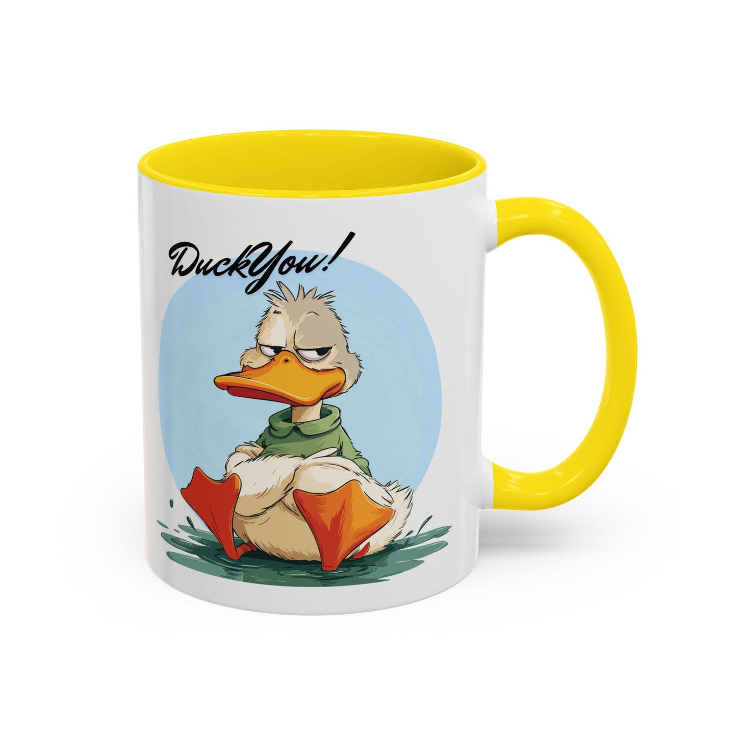 Coffee Mug, Quirky Duck Accent Mug - Funny Double Meaning Cup, Novelty Gift for Coffee Lovers, Ceramic Tea Mug, Office Desk Décor, Cute