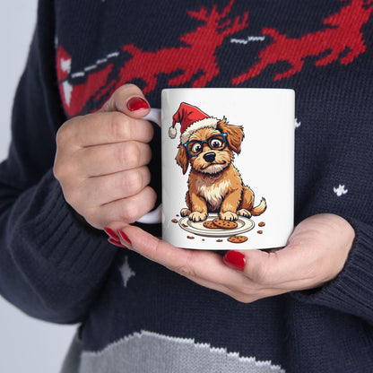 Festive Dog Christmas Mug, Cute Pet Lover Gift, Holiday Coffee Cup, Santa Dog Ceramic Drinkware, Perfect for Winter Celebrations