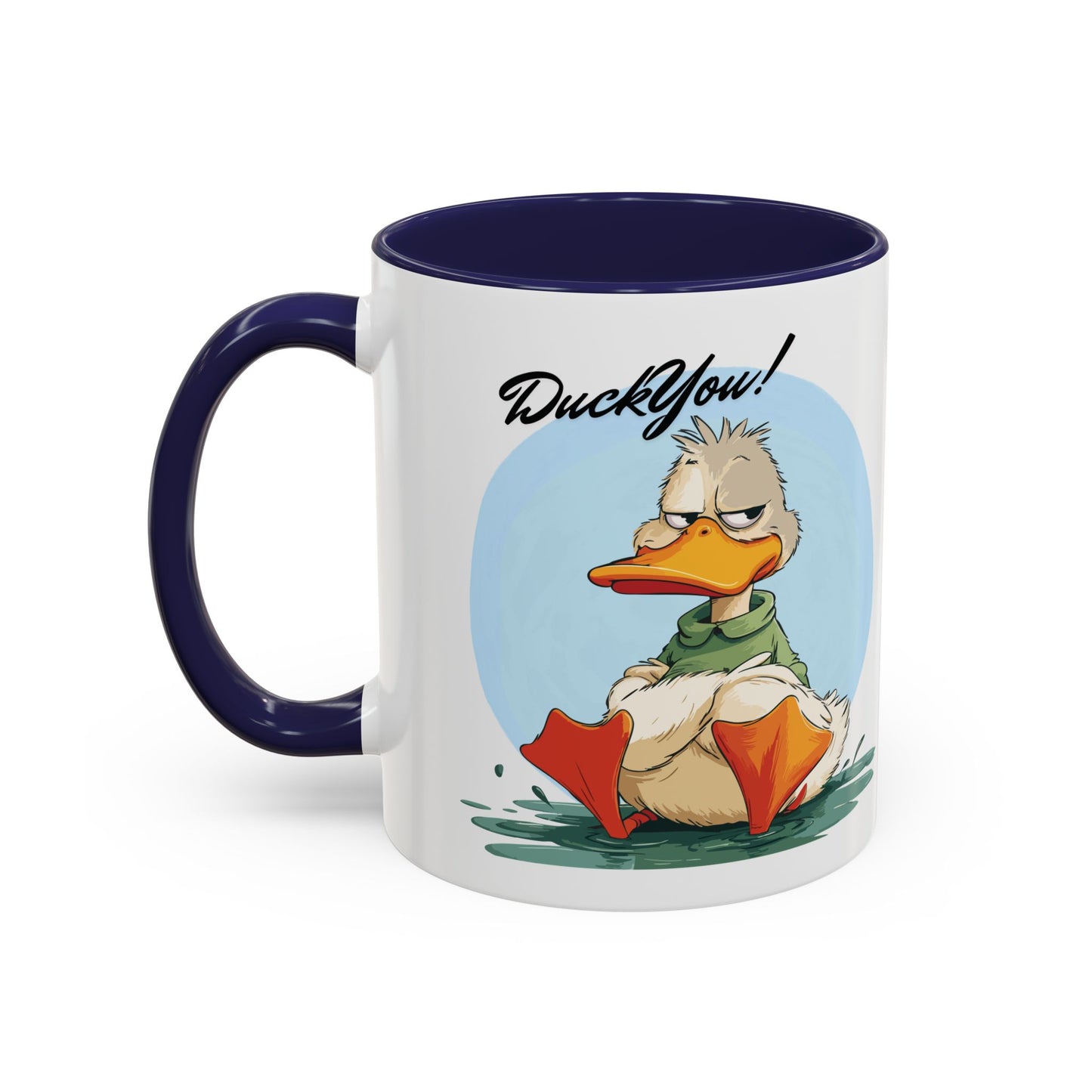 Coffee Mug, Quirky Duck Accent Mug - Funny Double Meaning Cup, Novelty Gift for Coffee Lovers, Ceramic Tea Mug, Office Desk Décor, Cute