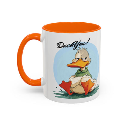 Coffee Mug, Quirky Duck Accent Mug - Funny Double Meaning Cup, Novelty Gift for Coffee Lovers, Ceramic Tea Mug, Office Desk Décor, Cute