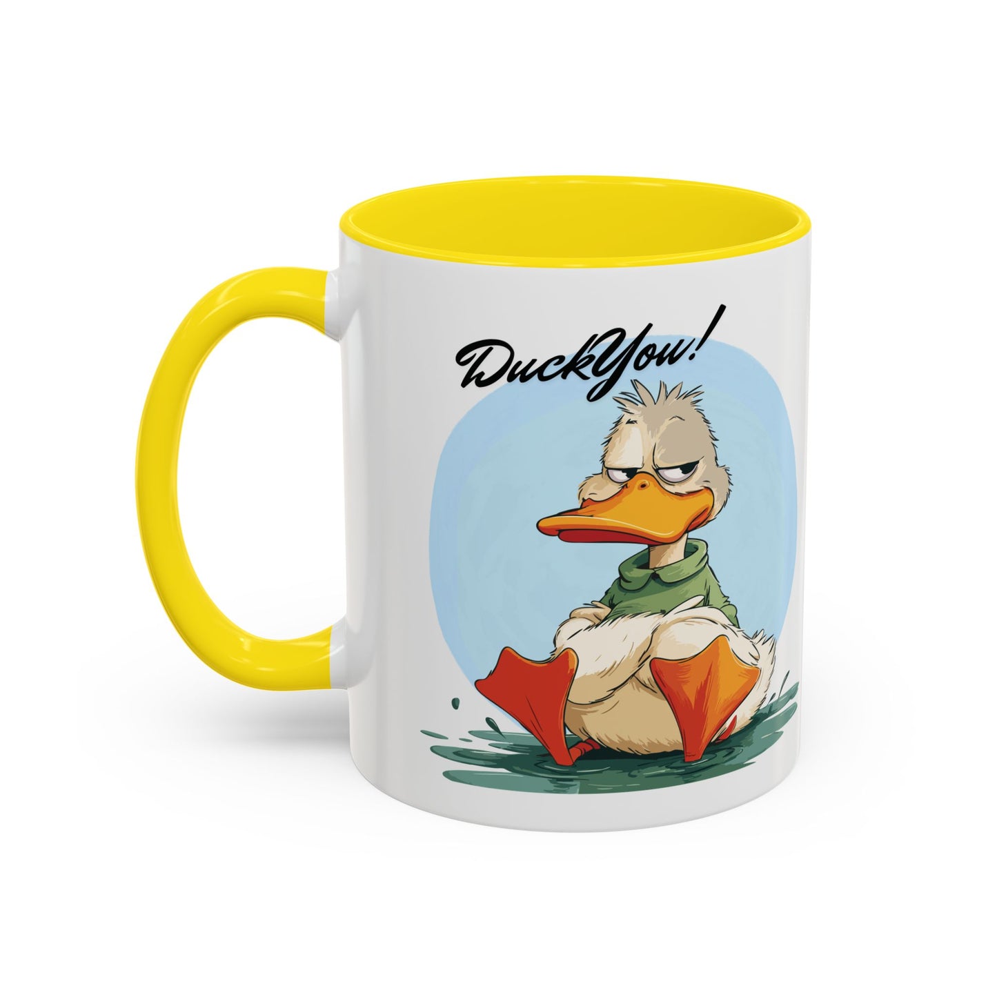 Coffee Mug, Quirky Duck Accent Mug - Funny Double Meaning Cup, Novelty Gift for Coffee Lovers, Ceramic Tea Mug, Office Desk Décor, Cute