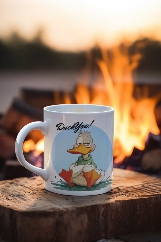 Taza de Pato Serio Graciosa - Cerámica, Personalizada, Regalo Divertido