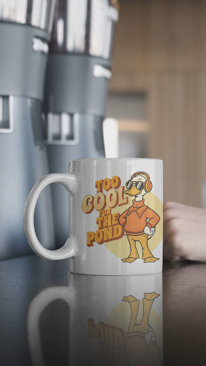 Taza de Café Retro "DUCK" – Cerámica Blanca de 11oz